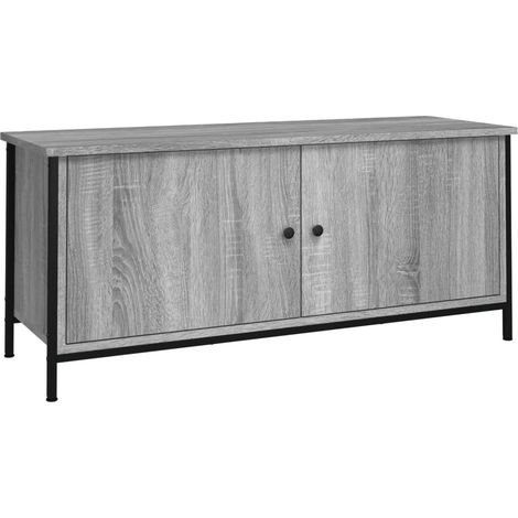 Maison Exclusive - TV-Schrank mit Türen Grau Sonoma 102x35x45 cm