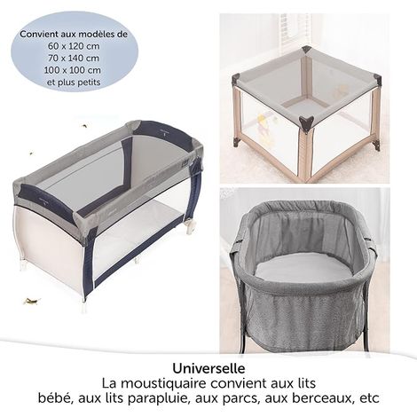 Moustiquaire Lit Bébé Universel - Gris (1/2)