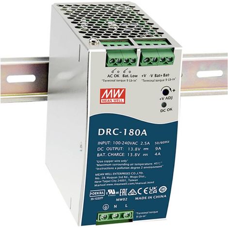 MEAN WELL DRC-180B Alimentatore per guida DIN 4.5 A 179.4 W Num. uscite:2 x Contenuto 1 pz.