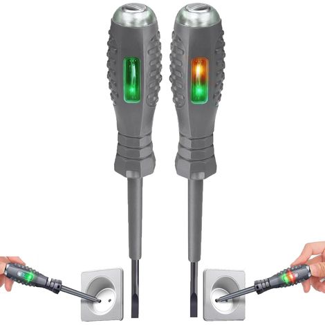 2 tournevis à tête plate magnétiques 2 en 1, détecteur de tension sans contact, stylo testeur électrique, outil multifonction pour électricien (1/5)