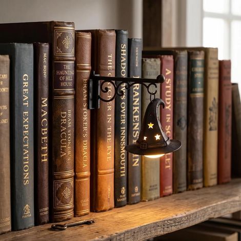 Cute New Holiday Design Halloween Library Shelf Lantern Pumpkin Bookshelf Lamp - Hat-
