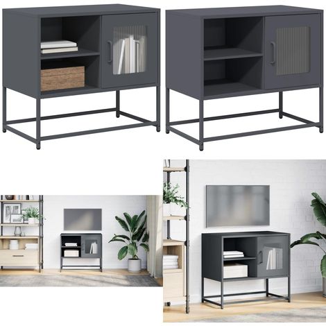 vidaXL Meuble TV anthracite 68x39x60,5 cm acier