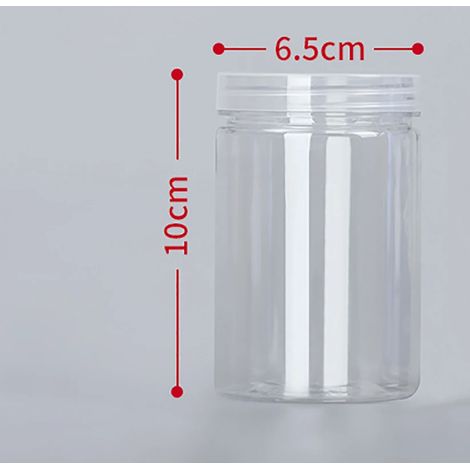 (K-280ml)1 bouteille d'emballage en plastique PET transparente vide avec fermeture hermétique, type seau circulaire, bocal à biscuits, boîte de conservation alimentaire scellée, récipient de stockage (1/5)