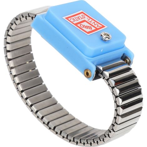 Bracelet antistatique sans fil, bracelet de mise à la terre élastique, bracelet ESD métallique sans cordon, décharge statique mains libres. (1/5)