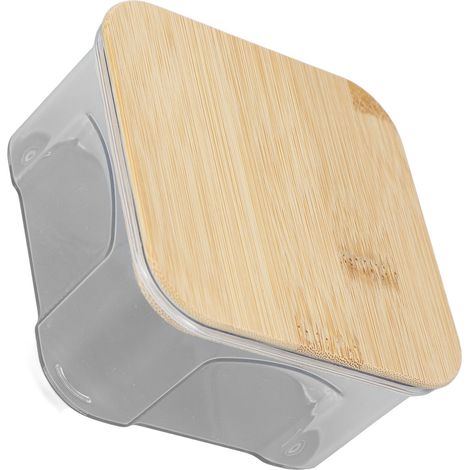 Boîte de conservation hermétique transparente avec couvercle en bambou pour nouilles, farine, céréales, riz, thé, café en grains, 450 ml, 10,7 x 5,7 cm / 4,2 x 2,2 pouces (1/5)