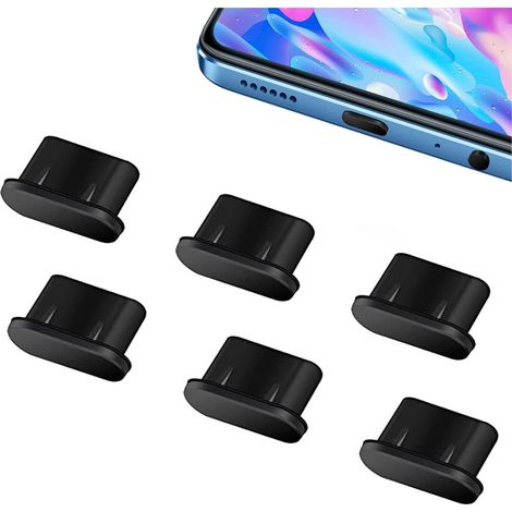6 Stück USB C Staubschutzstecker, Silikonhülle USB 3.1 Typ C Anschluss USB C Schutzkappe Kompatibel mit Google Samsung Galaxy Xiaomi Redmi XPLORA Motorola (1/5)