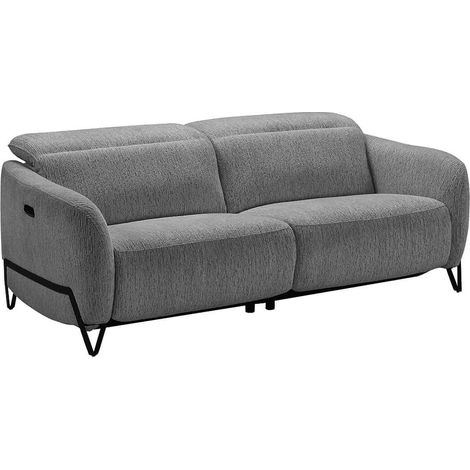 AMSTEN - Canapé relax électrique 3 places tissu polyester gris (1/5)
