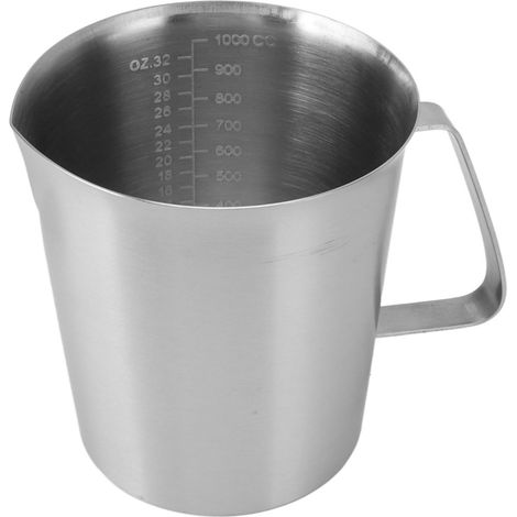 Mousseur à lait en acier inoxydable 304, tasse à mousser le lait avec poignée, 1000 ml (1/5)
