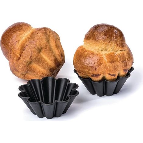 Moules à Mini Brioche Anti-Adhésifs 75mm Lot de 12 Matfer (1/2)