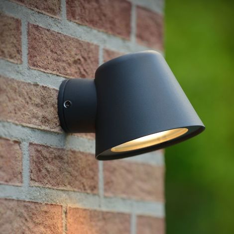 Lucide DINGO-LED - Wandleuchte Innen/Außen - LED Dim. - GU10 - 1x5W 3000K - IP44 - Anthrazit (1/5)