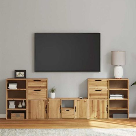Meubles TV 5 pcs-Banc TV-Meuble Télé avec rangement ODDA bois de pin massif 659502 (1/5)