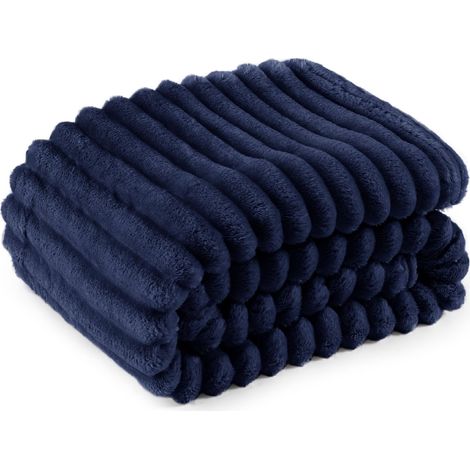 Plaid canape Couverture Polaire - 150×200 cm, Bleu Sérénité (1/5)
