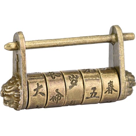 Cadenas chinois vintage à combinaison, style rétro antique, pour boîte à bijoux, tiroir ou armoire (1/5)