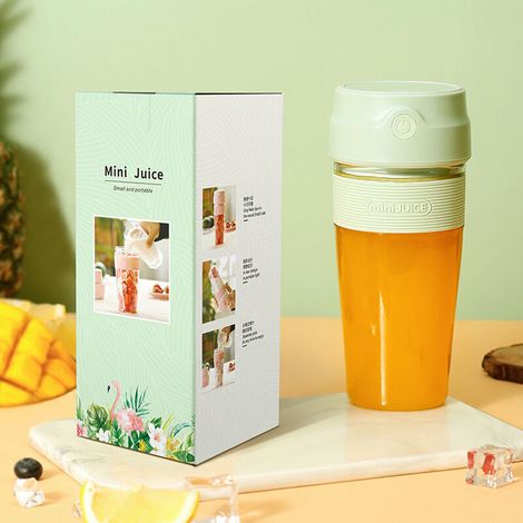 Juice Maker, Mini Portable Cordless Rechargeable Citrus Press, Electric Juice Cup, Small Rechargeable Green Citrus Press (1/5)