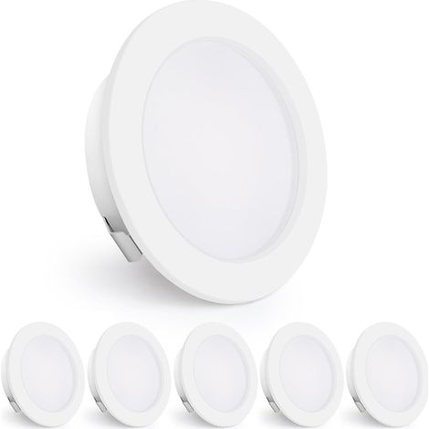 Spots LED Encastrables 230V, 4W 440LM Spots de Plafond 16mm Ultra-Plats 4000K Blanc Neutre Trou de Perçage 55-60mm pour Cuisine, Salon, Chambre, Blanc, Lot de 3 (1/5)