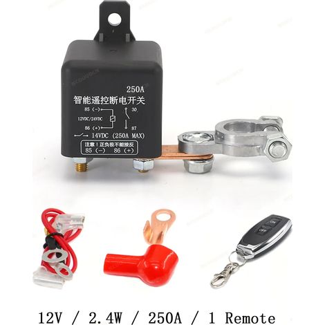 Relé interruptor de control remoto inalámbrico para automóvil, interruptor de desconexión/corte de batería para automóvil, 12V/24V, 120A/200A