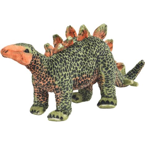 vidaXL Jouet en peluche Dinosaure Stegosaurus Vert et orange XXL