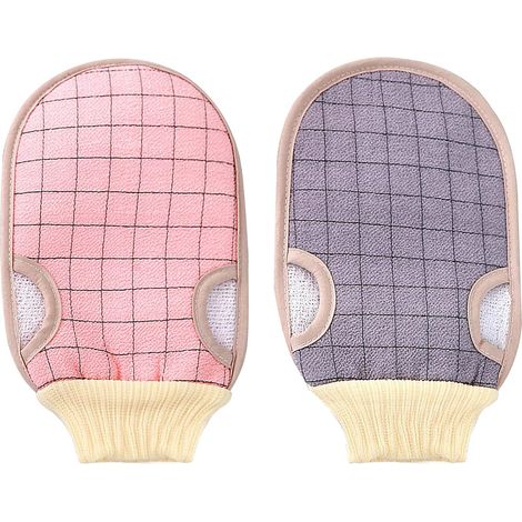 Mitaine exfoliante 2 pièces, gants de massage pour mitaines de gommage pour le bain,