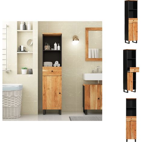 Badezimmermöbel-Sets - Living Badschrank 38x33x160 cm Massivholz Akazie (1/5)