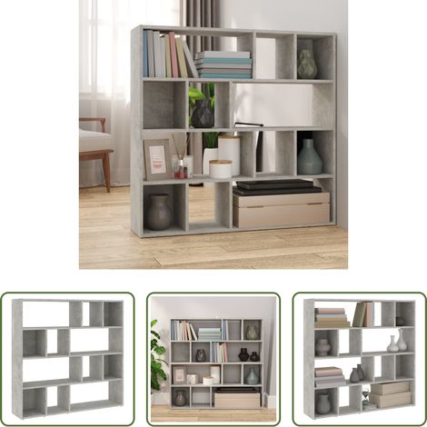 Raumteiler -  Bücherregal/Raumteiler Betongrau 105x24x102 cm (1/5)