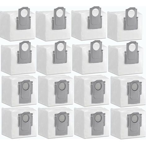 Kit de 16 sacs d'aspirateur pour aspirateur robot Roborock S7 MaxV Ultra S7 Pro Ultra Q7+ Q7 Max Plus Q5+, station d'aspiration automatique grande capacité 3,5 L, pièces de rechange pour sacs d'aspira