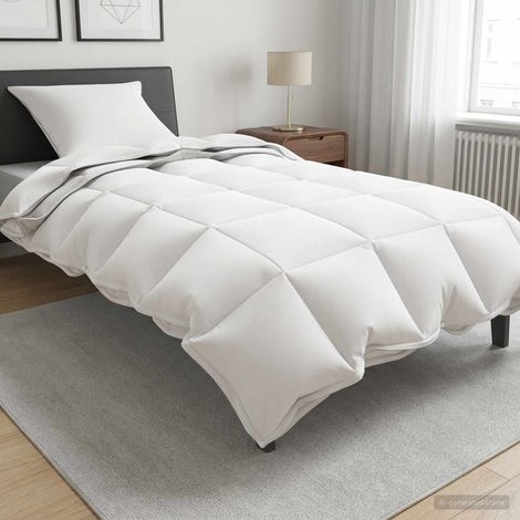 Irovami Couette 155x200 cm 4 saisons 150+250 g/m² bambou/polyester blanche (1/5)