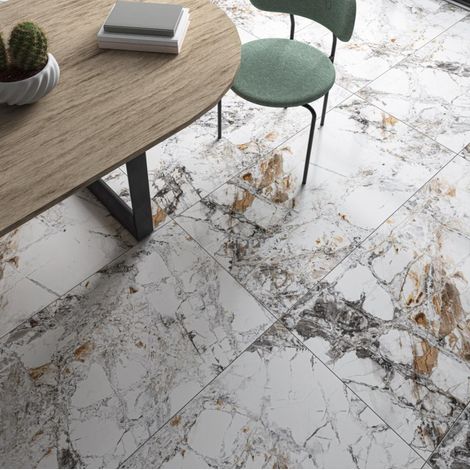 Carrelage sol/mur effet marbre blanc PATAGONIA Full Lappato int/ext l.60 x L.120 cm CERALUX