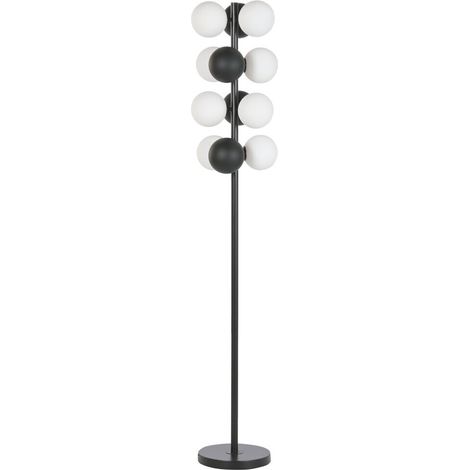 Lampara Pie Metal Cristal 28X28X155 Bolas Negro (1/5)
