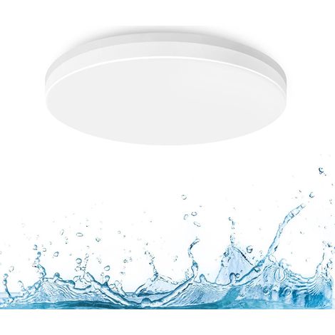 Plafonnier LED rond 24W, plafonnier étanche, parfait pour salle de bain, cuisine, chambre à coucher, ultra fin. 1 pc (1/3)