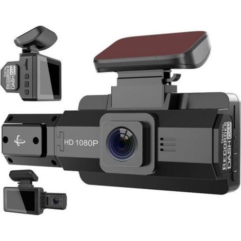 Telecamera da cruscotto per auto, telecamera anteriore e posteriore, telecamera da cruscotto nascosta da 3 pollici, telecamera a doppia lente HD 1080P per DVR auto, dashcam, registrazione (1/5)