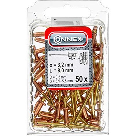 Rivetti ciechi in rame Ø 3,2 x 8 mm. 50 pz. (1/4)