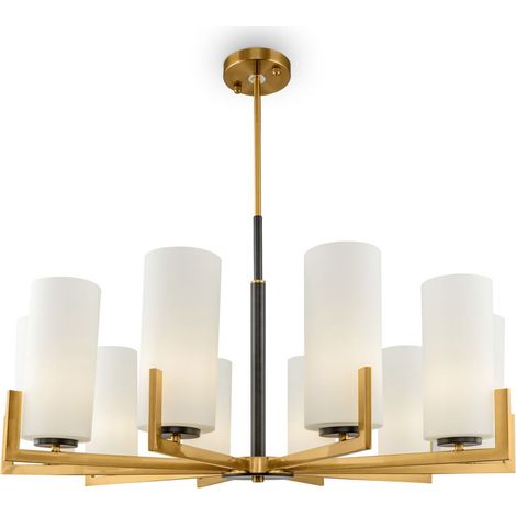Maytoni Fortano Lampadario moderno Fortano a 10 luci in ottone con paralume in vetro (1/4)