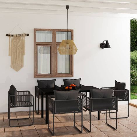 7-tlg. Garten-Essgruppe Schwarz (1/5)