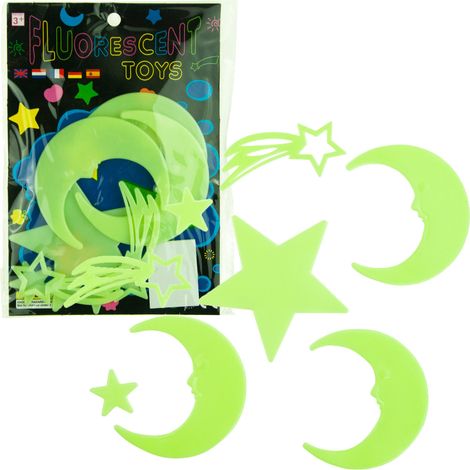 TG66304 FILURESCENT-STERNE-AUFKLEBER-SET LEUCHTENDE STERNE WELTRAUM-AUFKLEBER (1/5)