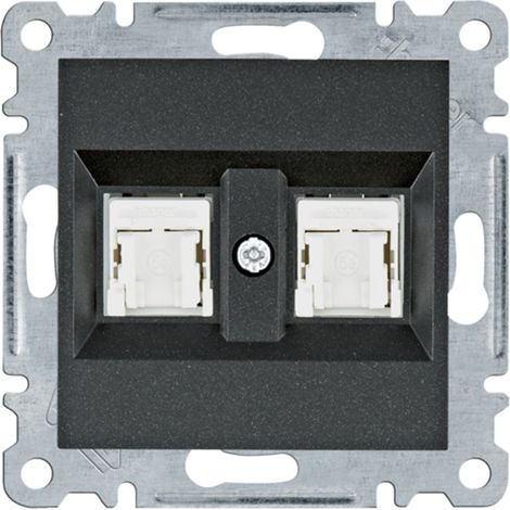 Lumina Conector doble para ordenador RJ45 cat.5e UTP negro WL2123