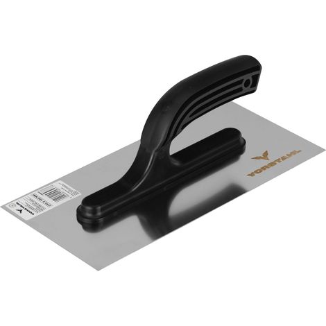 Llana de acero inoxidable con mango de plástico liso de 270x130 mm para yeso y cola Vorstahl. (1/3)