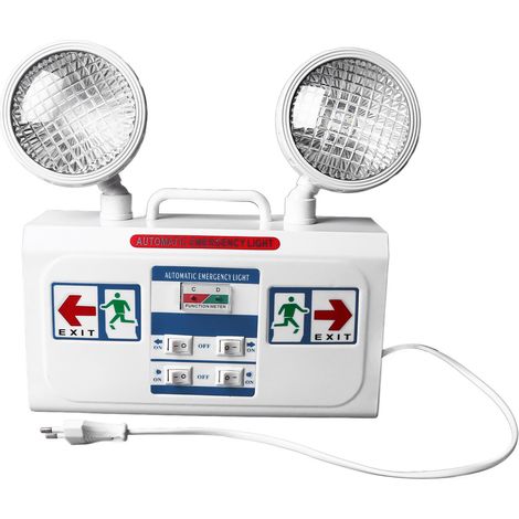 Bloc d'éclairage de secours à double tête LED mural non maintenu, batterie Ni-Cd 2500mAh, autonomie 8h, idéal usine (1/5)