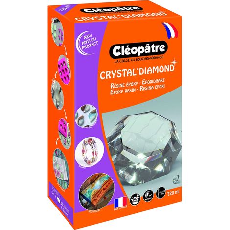 Résine Epoxy Transparente Crystal'Diamond 720ml – Résine et Durcisseur à Mélanger – Idéal Création Bijoux, Table Rivière, Artisanat (1/5)