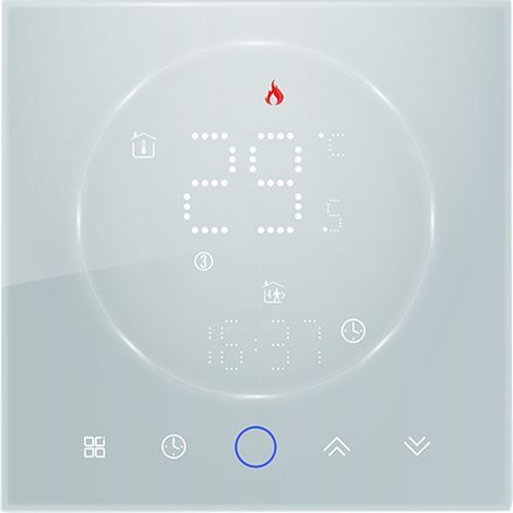 Thermostat intelligent entièrement tactile, programmable numériquement 3A, affichage LED, fonction de programmation 5+1+1 (1/5)