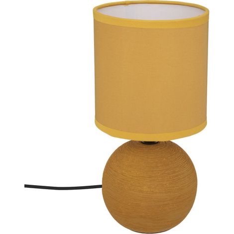 Lampe à Poser Céramique "Boule" 25cm Ocre (1/4)