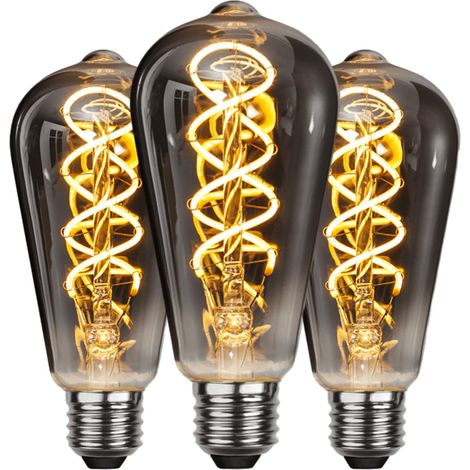 Lot de 3 ampoules LED rétro E27, 6W, adaptées aux chambres, salles à manger, cafés, bars et pubs.