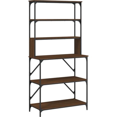 Baker's Rack 6-Tier Brown Oak 90x40x180 cm Engineered Wood vidaXL
