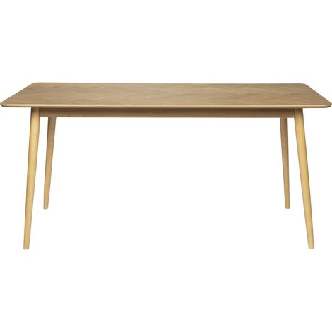 Table à manger 6 personnes 160x80x75 cm décor naturel et bois (1/5)