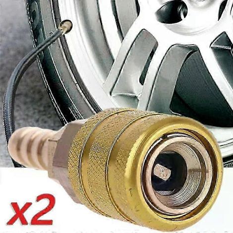 Clip de valve de pneu de voiture 8 mm, embout en laiton massif, adaptateur de pompe de gonflage, raccord rapide, accessoires pour pneus - JXLGV (1/5)