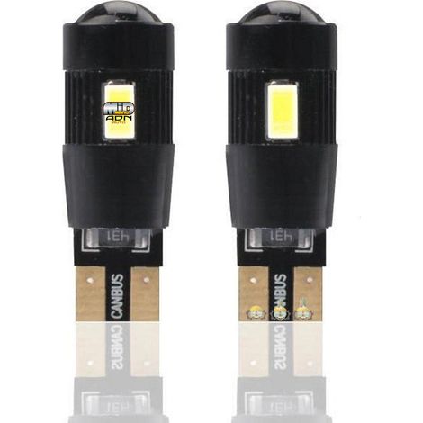 AMPOULES LED X 2   T10 W5W 6LED SMD5630 CANBUS BLANC 12V   1,80W