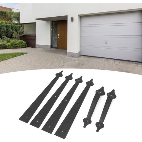 Poignée de porte de garage en acier au carbone, charnière décorative pour porte, abri de jardin ou garage/armoire (1/5)