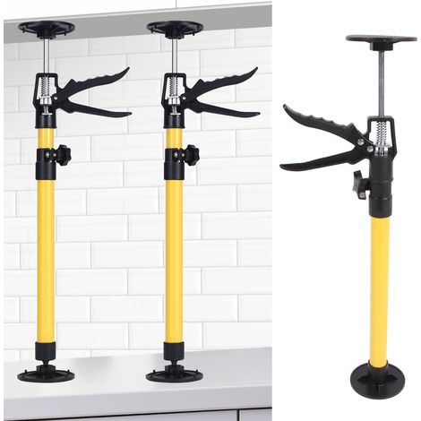 Vente de 2 ensembles par unité, style moyen 50-115 cm, jaune, base fixe, support de montage mural pour armoire, installation de placard et d'armoire de cuisine, support de levage et télescopique. (1/5)