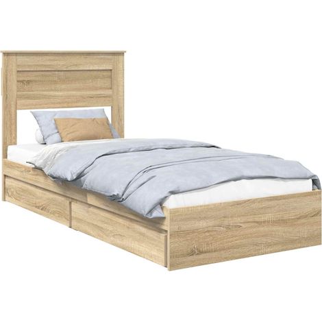 Maison Exclusive - Letto con Contenitore con testiera Rovere Sonoma 75 x 190 cm