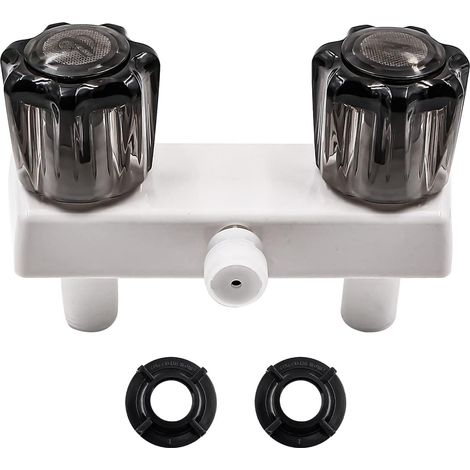 Robinet de Douche RV Remplacement de Robinet de Douche de Camping-Car 4"inverseur de Valve de Douche RV Double Boutons en Acrylique fumé Robinet de Bain (1/5)