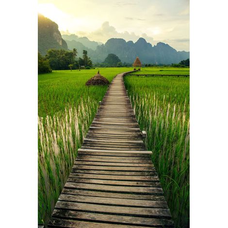Tableau sur toile montagne du Laos 30x45 cm - Impression sur Toile Murale Décorative - Image imprimée en HD sur Toile - Toile sur Châssis en Bois FSC - Fabriqué en France (1/5)